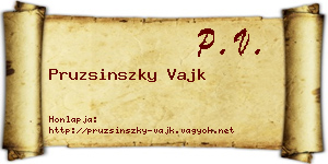 Pruzsinszky Vajk névjegykártya